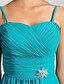 cheap Bridesmaid Dresses-A-Line Princess Spaghetti Straps Sweetheart Knee Length Chiffon Bridesmaid Dress with Draping Ruched Crystal Brooch Criss Cross by