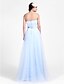cheap Bridesmaid Dresses-Princess / A-Line Strapless / Sweetheart Neckline Floor Length Tulle Bridesmaid Dress with Sash / Ribbon / Ruched / Draping