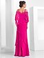 זול שמלות ערב-Sheath / Column Elegant Wedding Guest Formal Evening Dress Spaghetti Strap Sleeveless Floor Length Chiffon with Beading Tier 2021