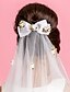 economico Veli sposa-Elegante Two-tier Wedding Flower Girl velo raso con fiocco