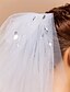 baratos Véus de Noiva-Véus de Noiva Três Camadas Véu Cotovelo Corte da borda 35,43 cm (90cm) TuleLinha-A, Vestido de Baile, Princesa, Bainha/Coluna,