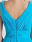 cheap Special Occasion Dresses-Sheath / Column Elegant Dress Prom Formal Evening Floor Length Sleeveless V Neck Chiffon with Criss Cross Beading Draping 2023