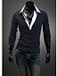 ieftine Bluze Bărbați-Bărbați Muncă Tricou Mată Manșon Lung Topuri Alb Negru Rosu