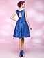 cheap Vip Deal-Ball Gown Straps / Notched Knee Length Taffeta Dress with Buttons / Draping / Ruched by TS Couture®