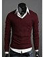 preiswerte Überbekleidung-Herren V-Ausschnitt Basic-Solid Color Sweater