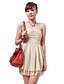 cheap Women&#039;s Dresses-Women&#039;s Going out Loose / Sheath / Skater Dress - Solid Colored Pleated Strapless