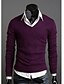 preiswerte Überbekleidung-Herren V-Ausschnitt Basic-Solid Color Sweater