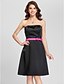 cheap Bridesmaid Dresses-Princess / A-Line Bridesmaid Dress Spaghetti Strap / Strapless Sleeveless Knee Length Satin with Sash / Ribbon / Bow(s) 2022