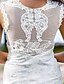 preiswerte Hochzeitskleider-Hochzeitskleider Eng anliegend V Ausschnitt Ärmellos Boden-Länge Spitze Brautkleider Mit Applikationen 2024