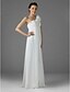 cheap Bridesmaid Dresses-Sheath / Column Bridesmaid Dress One Shoulder Sleeveless Elegant Floor Length Chiffon with Ruffles / Draping 2022