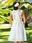 olcso Menyasszonyi ruhák-A-vonalú V-alakú Térdig érő Sifon Made-to-measure esküvői ruhák val vel Csokor / Cakkos / Pántlika / szalag által LAN TING BRIDE®