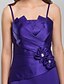 cheap Bridesmaid Dresses-A-Line / Princess Strapless / Spaghetti Strap Floor Length Satin Bridesmaid Dress with Beading / Side Draping / Criss Cross by LAN TING