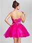 cheap Cocktail Dresses-A-Line Ball Gown Strapless Sweetheart Short / Mini Tulle Matte Satin Cocktail Party Homecoming Prom Wedding Party Sweet 16 Dress with