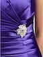 cheap Bridesmaid Dresses-Sheath / Column Bridesmaid Dress Straps / Sweetheart Neckline Sleeveless Knee Length Stretch Satin with Criss Cross / Ruched / Crystal Brooch 2022
