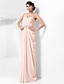 cheap Special Occasion Dresses-Sheath / Column Open Back Dress Prom Formal Evening Floor Length Sleeveless One Shoulder Chiffon with Beading Draping 2023