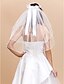 cheap Wedding Veils-Elegent 2 Layers Elbow Length Wedding Veil with Floral Hoop