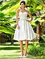 Χαμηλού Κόστους Νυφικά Φορέματα-Αίθουσα Φορεματα για γαμο Γραμμή Α Καρδιά Στράπλες Μέχρι το γόνατο Σατέν Νυφικά φορέματα Με Ζώνη / Κορδέλα Χάντρες 2024