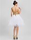 cheap Special Occasion Dresses-A-Line Sparkle &amp; Shine Dress Homecoming Cocktail Party Knee Length Sleeveless Sweetheart Tulle with Beading Sequin Ruffles 2023