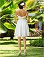 זול שמלות כלה-גזרת A לב (סוויטהארט) באורך  הברך שיפון שמלות חתונה עם חרוזים / אפליקציות / תד נשפך על ידי LAN TING BRIDE® / שמלות לבנות קטנות