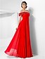 cheap Evening Dresses-Ball Gown Open Back Dress Formal Evening Military Ball Floor Length Short Sleeve Off Shoulder Chiffon with Beading Draping 2023