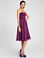 cheap Bridesmaid Dresses-Ball Gown / A-Line Strapless Knee Length Chiffon Bridesmaid Dress with Ruched / Crystals / Draping