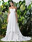 cheap Wedding Dresses-A-Line Wedding Dresses Sweetheart Neckline Chapel Train Tulle Strapless with Ruched Beading Appliques 2020