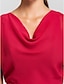 זול שמלות שושבינה-מעטפת \ עמוד שמלה לשושבינה  צוואר בדוגמת דרפה שרוולים קצרים אלגנטית עד הריצפה שיפון עם סרט / תד נשפך 2022