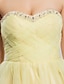 preiswerte Kleider für besondere Anlässe-A-Linie Sweetheart Knie-Länge Tüll Kleid mit Perlenstickerei / Überkreuzte Rüschen durch TS Couture®