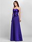 cheap Bridesmaid Dresses-A-Line / Princess Strapless / Spaghetti Strap Floor Length Satin Bridesmaid Dress with Beading / Side Draping / Criss Cross by LAN TING