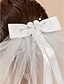 baratos Véus de Noiva-Duas camadas dedo véu do casamento com bowknot fita E Lápis Borda