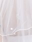 billige Brudeslør-Four-tier Pencil Edge Wedding Veil Fingertip Veils with Satin Flower 47.24 in (120cm) Tulle A-line, Ball Gown, Princess, Sheath / Column, Trumpet / Mermaid / Classic