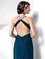 cheap Special Occasion Dresses-Sheath / Column Beautiful Back Dress Formal Evening Military Ball Floor Length Sleeveless Halter Neck Chiffon with Beading Draping Appliques 2023