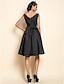 Χαμηλού Κόστους Vintage Φορέματα-Βίντατζ Φόρεμα - Μονόχρωμο, Πλισέ Ως το Γόνατο Βαθύ V / Καλοκαίρι