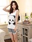 billige Pyjamas og loungewear-kvinders søde panda print pyjamas (top længde: 61cm buste: 82cm korte længde: 31cm)