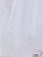 abordables Robes d&#039;Occasions Spéciales-Robe Retour Trapèze Brille &amp; Scintille Mi-long Coeur Sans Manches Tulle Avec Billes 2023