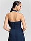 cheap Bridesmaid Dresses-Sheath / Column Halter Neck / V Neck Floor Length Chiffon Bridesmaid Dress with Criss Cross / Ruched / Draping