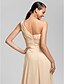 cheap Bridesmaid Dresses-Sheath / Column One Shoulder / Sweetheart Neckline Floor Length Chiffon Bridesmaid Dress with Criss Cross / Ruched / Draping