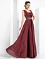 cheap Evening Dresses-Sheath / Column Elegant Prom Formal Evening Dress Square Neck Sleeveless Floor Length Chiffon with Beading 2022