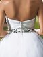 levne Svatební šaty-Plesové šaty Svatební šaty Srdcový výstřih Na zem Tyl Bez rukávů Otevřít Zpět s Korálky Křížení 2021