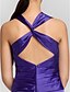 cheap Bridesmaid Dresses-Sheath / Column Bridesmaid Dress Straps / Sweetheart Neckline Sleeveless Knee Length Stretch Satin with Criss Cross / Ruched / Crystal Brooch 2022
