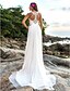 cheap Wedding Dresses-Beach Boho Wedding Dresses A-Line V Neck Regular Straps Court Train Chiffon Bridal Gowns With Beading Sequin 2024