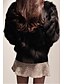 billige Pelse og læder til kvinder-Dame I-byen-tøj Vintage Vinter Normal Pelsfrakke, Ensfarvet Høj krave 3/4-ærmer Hvid / Sort