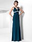 cheap Special Occasion Dresses-Sheath / Column Beautiful Back Dress Formal Evening Military Ball Floor Length Sleeveless Halter Neck Chiffon with Beading Draping Appliques 2023