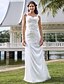 cheap Wedding Dresses-Wedding Dresses Sheath / Column V Neck Sleeveless Floor Length Lace Bridal Gowns With Appliques 2024