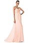 cheap Special Occasion Dresses-Sheath / Column Elegant Prom Formal Evening Military Ball Dress Sweetheart Neckline Sleeveless Sweep / Brush Train Chiffon with Criss Cross Ruched Beading 2022