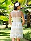 זול שמלות כלה-מעטפת \ עמוד אשליה קצר \ מיני שיפון טול שמלת חתונה עם אפליקציות על ידי LAN TING BRIDE®