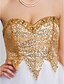 Χαμηλού Κόστους Φορέματα ειδικών περιστάσεων-Γραμμή Α Φανταχτερό Φόρεμα Καλωσόρισμα Κοκτέιλ Πάρτι Μέχρι το γόνατο Αμάνικο Καρδιά Τούλι με Χάντρες Πούλιες Βολάν 2023