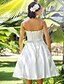 cheap Wedding Dresses-Hall Wedding Dresses A-Line Sweetheart Strapless Knee Length Satin Bridal Gowns With Sash / Ribbon Beading 2024