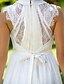 cheap Wedding Dresses-A-Line V Neck Knee Length Chiffon Made-To-Measure Wedding Dresses with Bowknot / Draping / Sash / Ribbon by LAN TING BRIDE®