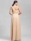 cheap Bridesmaid Dresses-Sheath / Column One Shoulder / Sweetheart Neckline Floor Length Chiffon Bridesmaid Dress with Criss Cross / Ruched / Draping